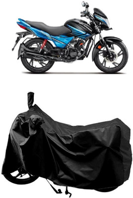 MMSSTAR Waterproof Two Wheeler Cover for Hero(New Glamour BS6, Black)