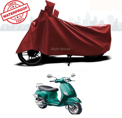 Mdstar Waterproof Two Wheeler Cover for Vespa(Vespa VXL 150, Brown)