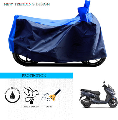 ANTHUB Waterproof Two Wheeler Cover for Suzuki(Burgman Electric, Black, Blue)