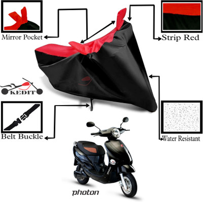 KEDIT Two Wheeler Cover for Hero(Electric Photon, Red, Black)