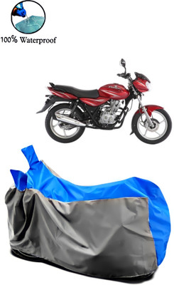 Autofly Waterproof Two Wheeler Cover for Bajaj(Discover 125 DTS-i, Grey, Blue)