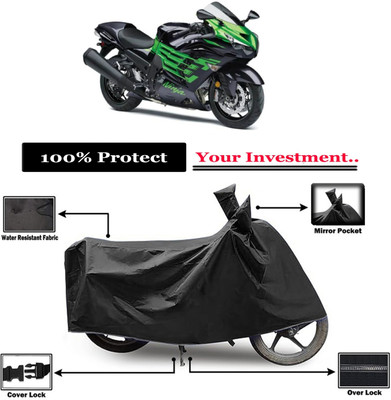 Amexride Two Wheeler Cover for Kawasaki(Ninja ZX 14R BS6, Black)