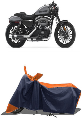 SUGASHRI Waterproof Two Wheeler Cover for Harley Davidson(Roadster, Orange, Blue)