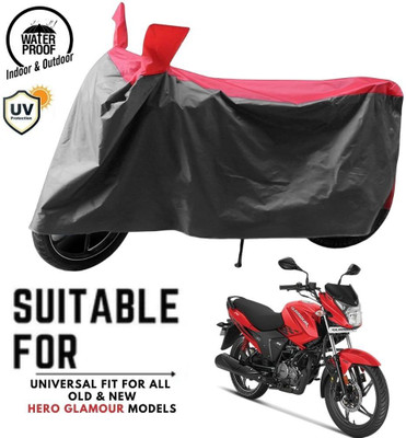 ZAQE Waterproof Two Wheeler Cover for Hero(Glamour, Grey, Red)