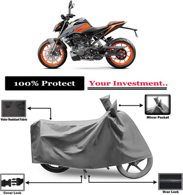 Amexride Two Wheeler Cover for KTM(200 Duke, Grey)