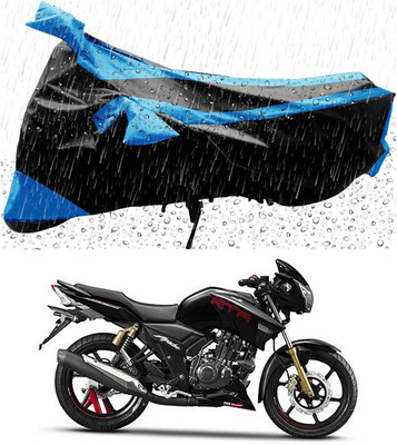 Mdstar Waterproof Two Wheeler Cover for TVS(Apache RTR 180, Blue, Black)