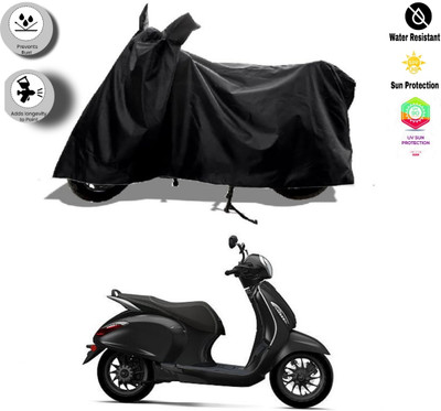 Mdstar Waterproof Two Wheeler Cover for Universal For Bike(Chetak, Black)
