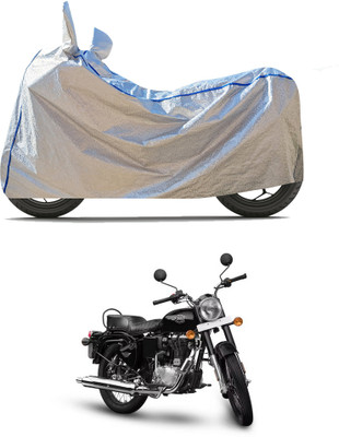 CODOKI Waterproof Two Wheeler Cover for Royal Enfield(Bullet 350 New BS6, Silver)