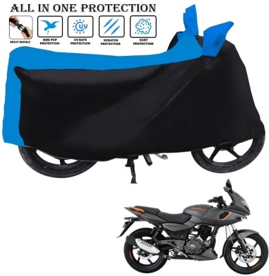 xodi Waterproof Two Wheeler Cover for Bajaj(Pulsar 180F BS6, Black, Blue)