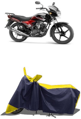 SUGASHRI Waterproof Two Wheeler Cover for Yamaha(YBR 110, Yellow, Blue)