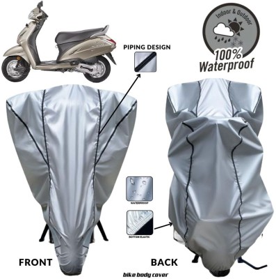 MADAFIYA Two Wheeler Cover for Honda(Activa 3G, Silver, Black)