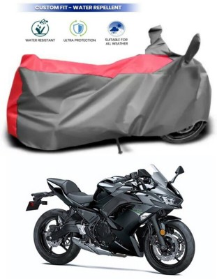 Genipap Two Wheeler Cover for Kawasaki(Ninja 650 BS6, Red, Grey)