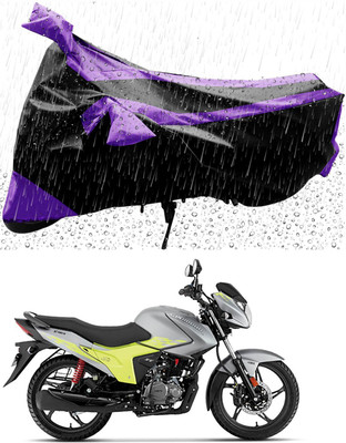 Mdstar Waterproof Two Wheeler Cover for Hero(Glamour Blaze, Purple, Black)