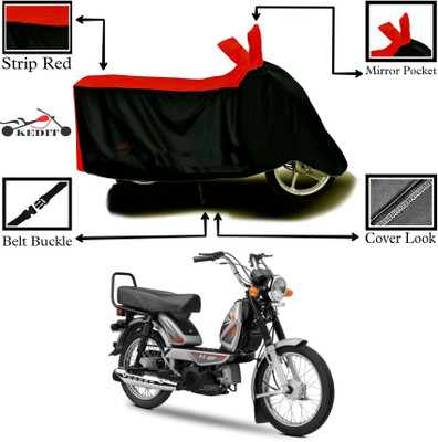 AASHTIK MART Two Wheeler Cover for TVS(XL 100, Red, Black)