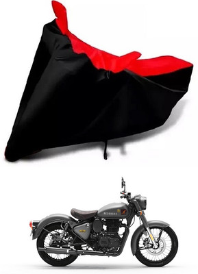 DSAMI Two Wheeler Cover for Royal Enfield(Classic 350, Red, Black)
