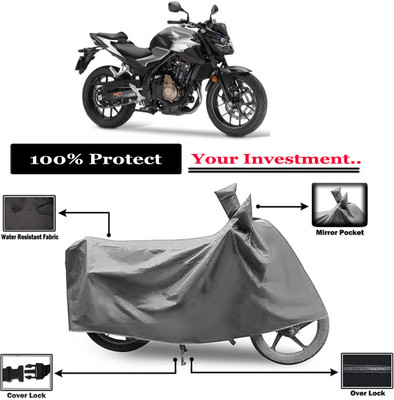 Amexride Two Wheeler Cover for Honda(CB500F, Grey)