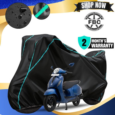 AUTOCAD Waterproof Two Wheeler Cover for Bajaj(New Chetak, Black, Blue)