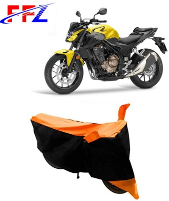 FFZ Waterproof Two Wheeler Cover for Honda(CB 500, Black, Orange)