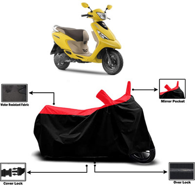 Amexride Two Wheeler Cover for TVS(Zest 110, Red)