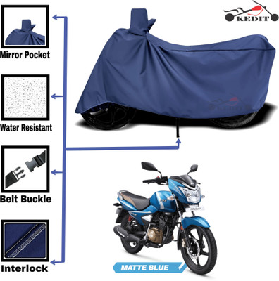 KEDIT Two Wheeler Cover for TVS(Victor New, Blue)