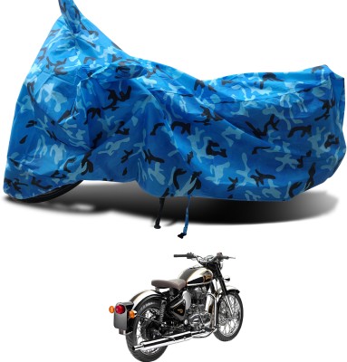 Euro Care Waterproof Two Wheeler Cover for Royal Enfield(Classic Chrome, Blue)