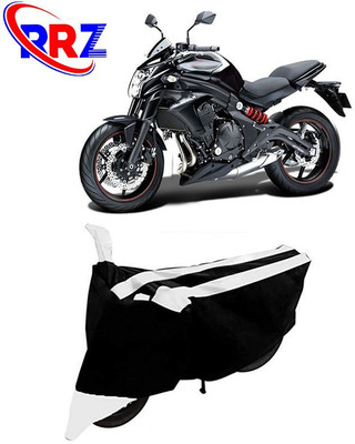 RRZ Waterproof Two Wheeler Cover for Kawasaki(ER 6N, Black, White)