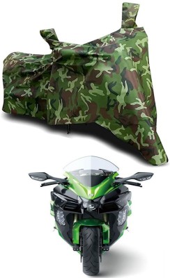 RONISH Two Wheeler Cover for Kawasaki(Ninja H2 SX BS6, Green)