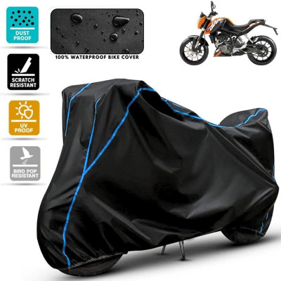 Amikan Waterproof Two Wheeler Cover for KTM(125 Duke, Black, Blue)