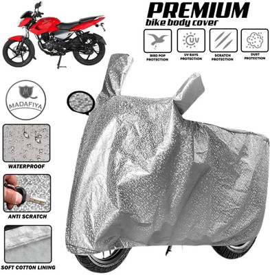 MADAFIYA Two Wheeler Cover for Bajaj(Pulsar 135 LS DTS-i, Silver)
