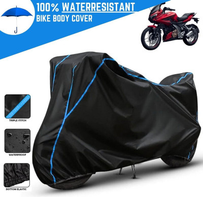 Amikan Waterproof Two Wheeler Cover for Bajaj(Pulsar 250, Black)