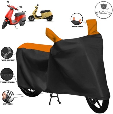 ZAQE Waterproof Two Wheeler Cover for Ola(Electric, Black, Orange)