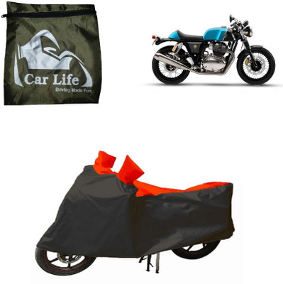 Car Life Waterproof Two Wheeler Cover for Royal Enfield(Continental GT, Red, Black)