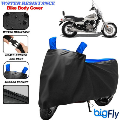 BigFly Two Wheeler Cover for Bajaj(Avenger 220 Cruise, Black, Blue)