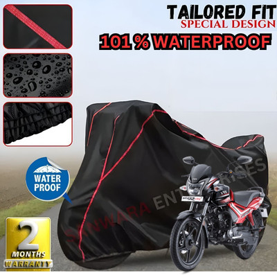 Starvin Waterproof Two Wheeler Cover for TVS(Star City, Black, Red)