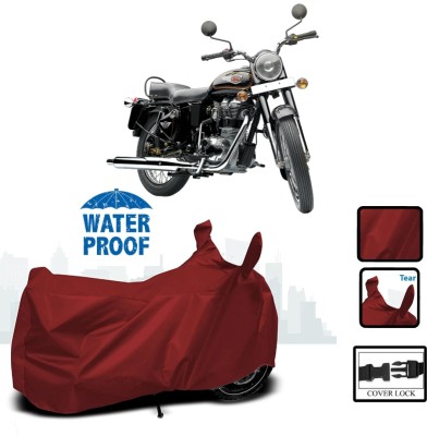 WMIZEXA Waterproof Two Wheeler Cover for Royal Enfield(Bullet 350, Maroon)