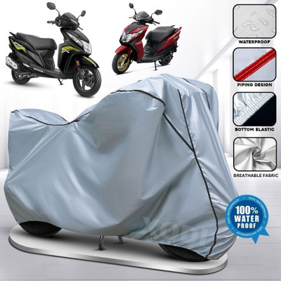 xodi Waterproof Two Wheeler Cover for Honda(Dio, Silver, Black)