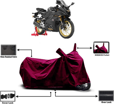 Amexride Two Wheeler Cover for Yamaha(YZF-R15 V2, Maroon)