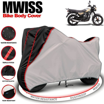 Mwiss Waterproof Two Wheeler Cover for Bajaj(CT110, Silver, Black)