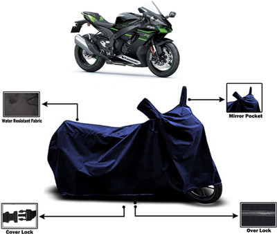 Amexride Two Wheeler Cover for Kawasaki(Ninja ZX 10R BS6, Blue)