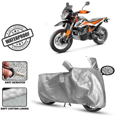 Autoinnovation Waterproof Two Wheeler Cover for KTM(390 Adventure, Silver)