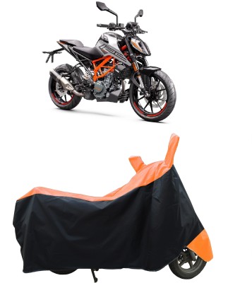 Coxtor Waterproof Two Wheeler Cover for KTM(125 Duke, Orange)