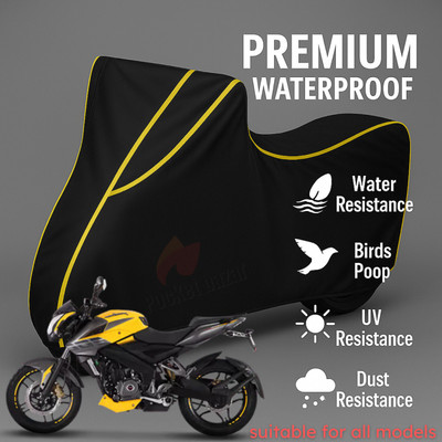 pocket bazar Waterproof Two Wheeler Cover for Bajaj(Pulsar NS200 BS6, Black, Yellow)