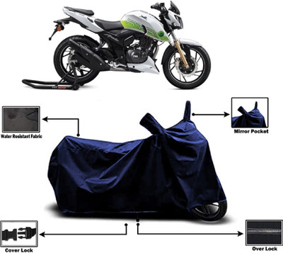 Amexride Two Wheeler Cover for TVS(Apache RTR 200 Fi E100, Blue)