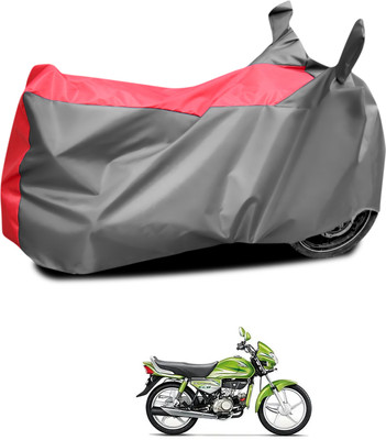 CODOKI Waterproof Two Wheeler Cover for Hero(HF Deluxe Eco, Grey, Red)