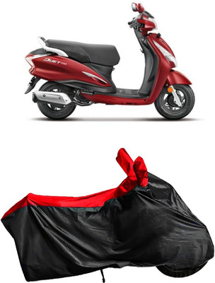 Autofly Waterproof Two Wheeler Cover for Hero(Duet 125CC, Red, Black)
