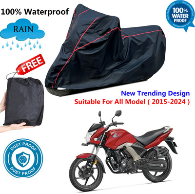 OliverX Waterproof Two Wheeler Cover for Honda(CB Unicorn 160, Black, Red)