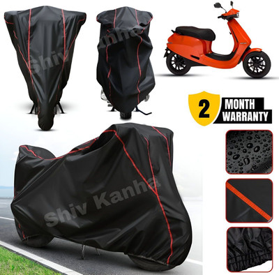 Shiv Kanha Waterproof Two Wheeler Cover for Ola(Black, Red)