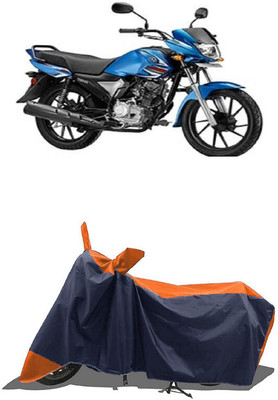 SUGASHRI Waterproof Two Wheeler Cover for Yamaha(Saluto RX BS6, Orange, Blue)