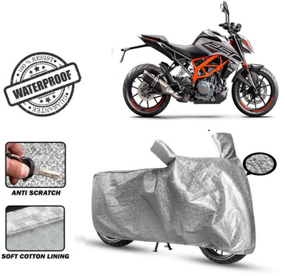 Autoinnovation Waterproof Two Wheeler Cover for KTM(250 Duke, Silver)