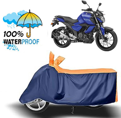 ROYAL AUTO MART Waterproof Two Wheeler Cover for Yamaha(FZ-S Fi Version 3.0, Blue, Orange)